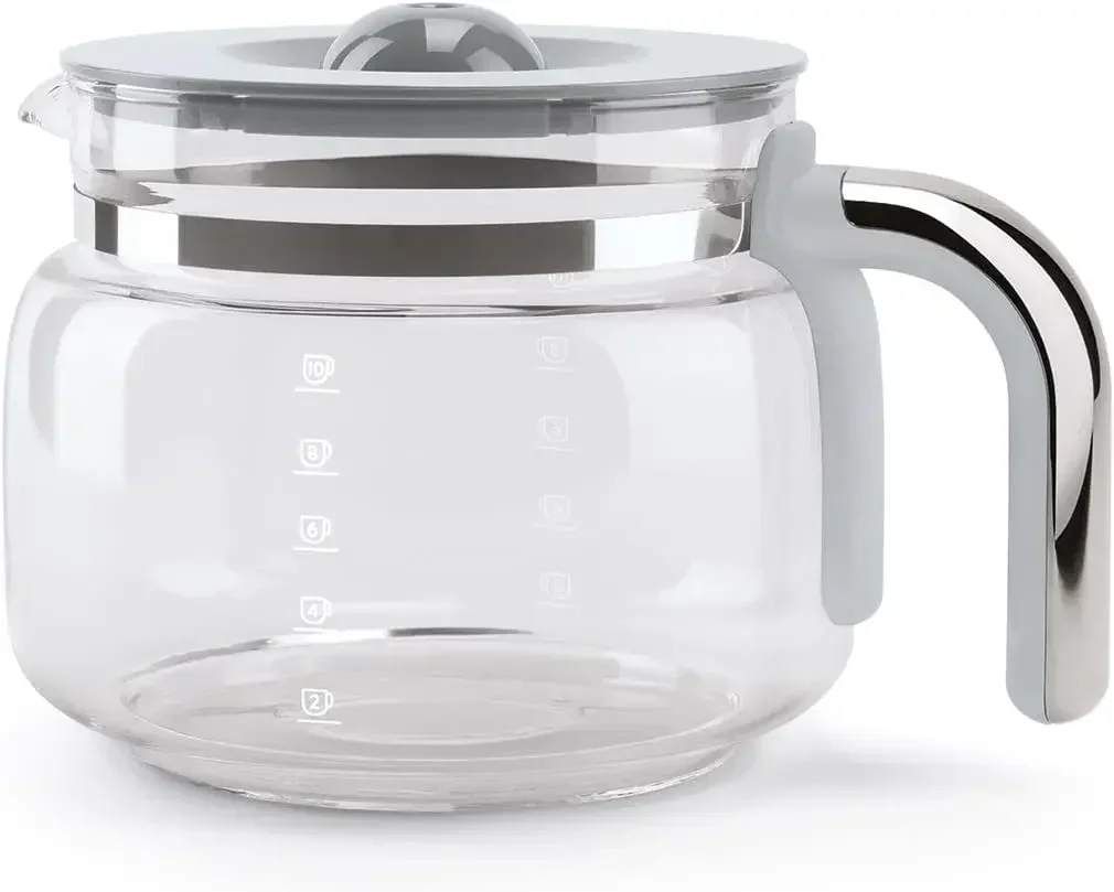 Machine à café goutte à goutte esthétique de style rétro, 10 tasses, carafe en verre, fonction de démarrage automatique, assiette de maintien au chaud, deux cafés, -S50