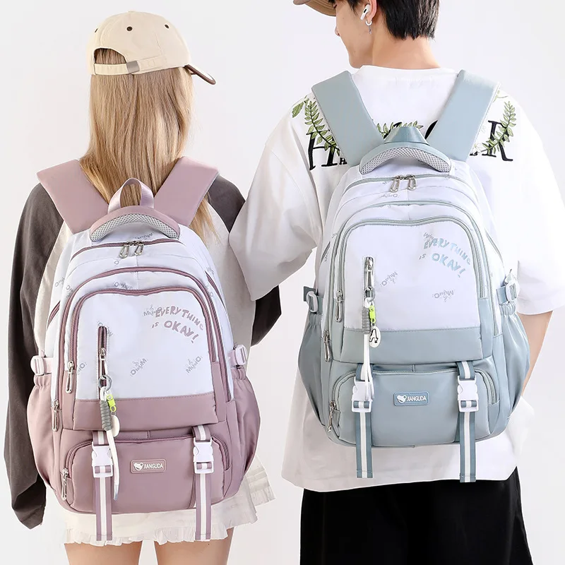 新しい中学生・高校生用スクールバッグ-男の子-女の子用-大型スクールバッグ-小学校用バックパック-子供用ブックバッグ-防水