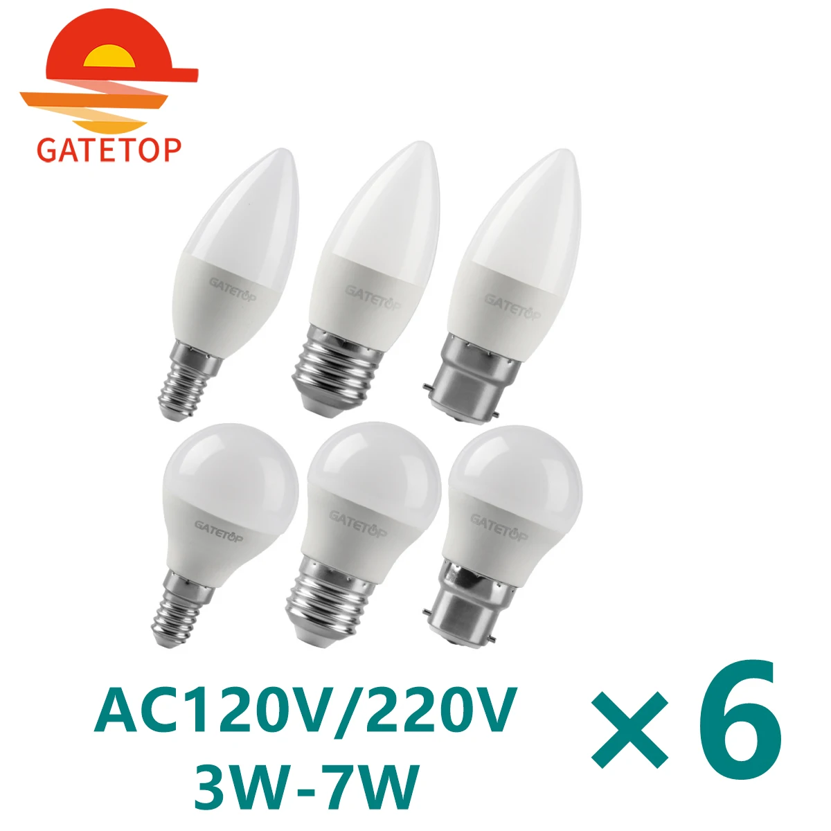 

6PCS LED bulbs Energy-efficient G45 C37 E14 E27 B22 3W 5W 6W 7W AC230V AC110V Led Golf Bulb Lamp For Home Decoration