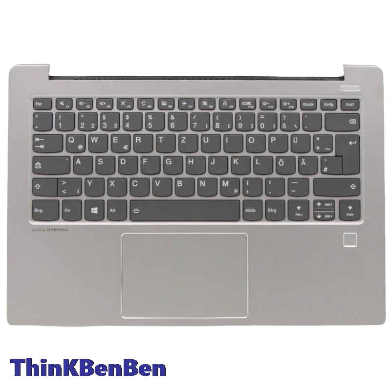 DE German Mineral Gray Keyboard Upper Case Palmrest Shell Cover For Lenovo Ideapad 530S 14 14IKB 14ARR 5CB0R12055