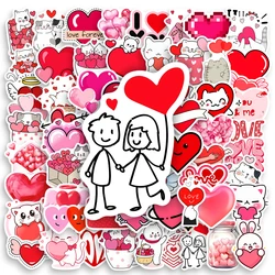 Red Heart Love Stickers Valentine's Day DIY Gift Toys for Scrapbook Diary Journals Laptop Luggage Bottles Decorative Waterproof