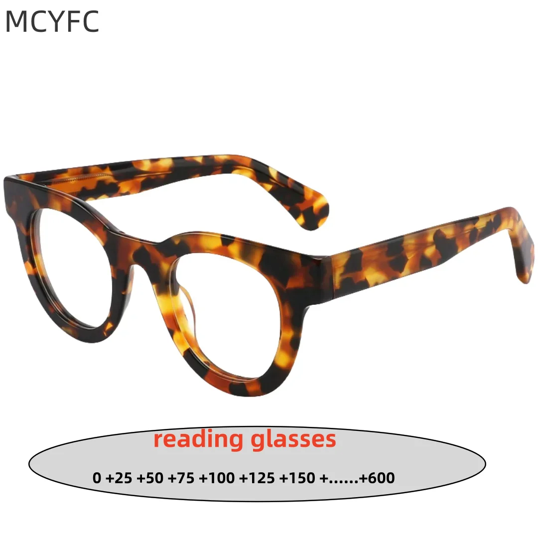 MCYFC Acetate Presbyopic Eyewear Lady Trend Cat Eye Reading Glasses Dioptric +100 +200 +300 Optical Clear Eyeglass