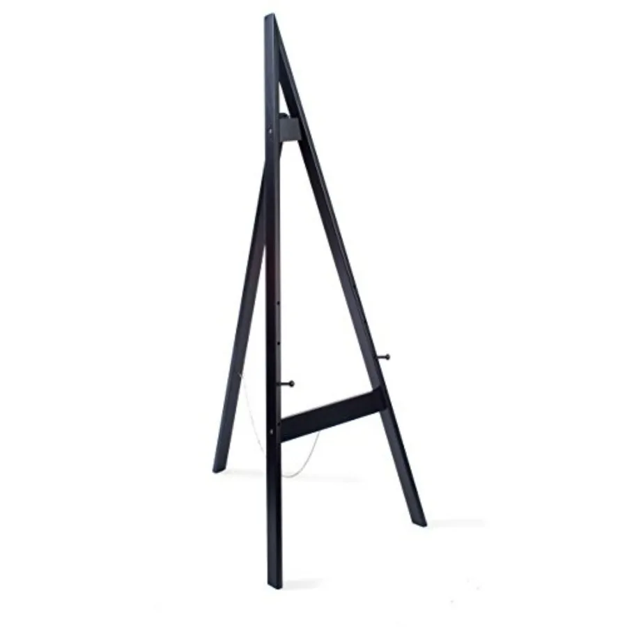 

Wooden Display Easel with Height-Adjustable Pegs 60 Inches Tall - Black