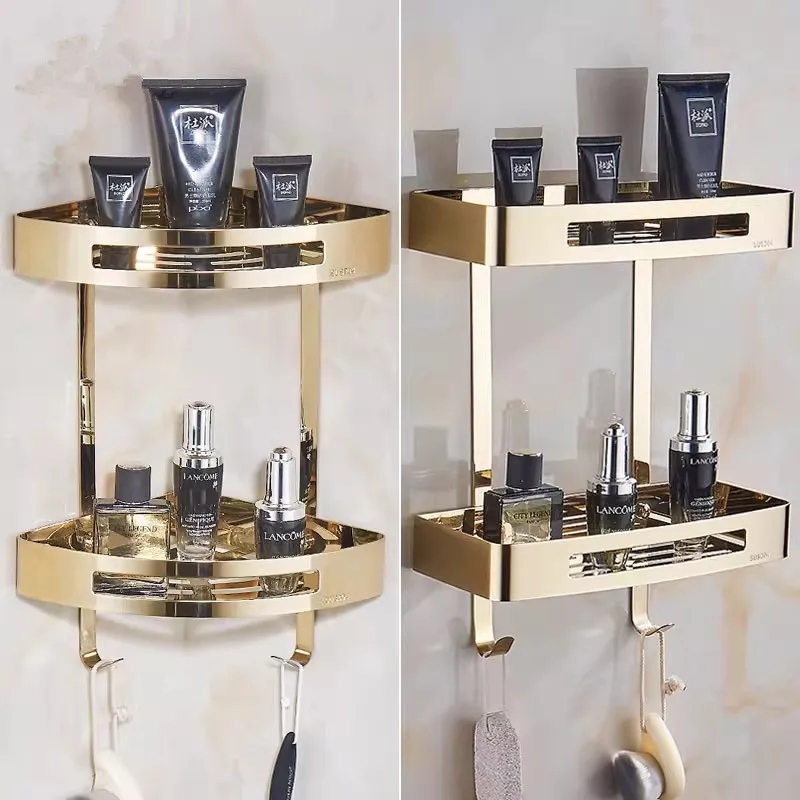 

Полка для ванной комнаты, полка для душа из розового золота, Золотая угловая полка, квадратная черная полка для душа, хромированная полка для хранения в ванной комнате, органайзер