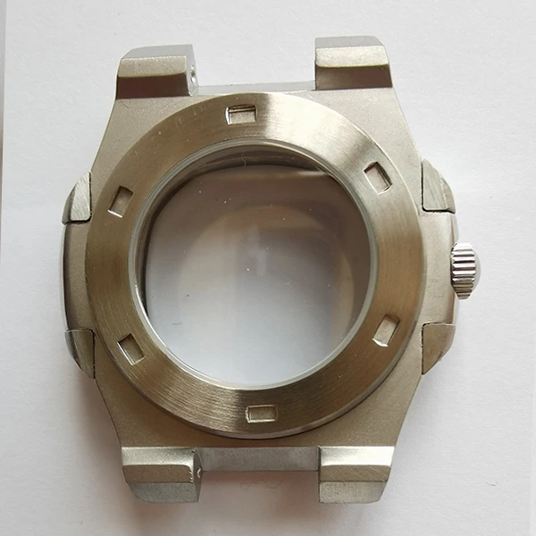 40 มม.นาฬิกา Sapphire แก้วสแตนเลสสตีลเงิน Fit NH35 NH36 ETA2824 PT5000 การเคลื่อนไหว
