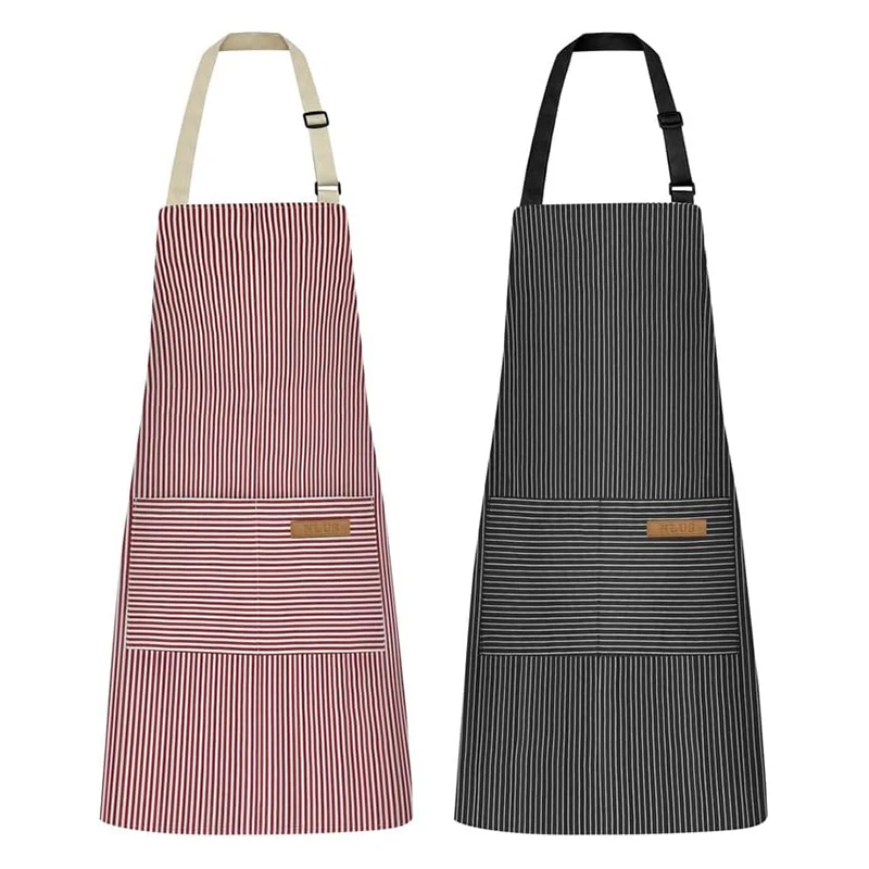 

Cotton Aprons for Women with Pockets Adjustable Strap and Waist Ties Washable Printed Aprons for Baking, Cooking, Gardening