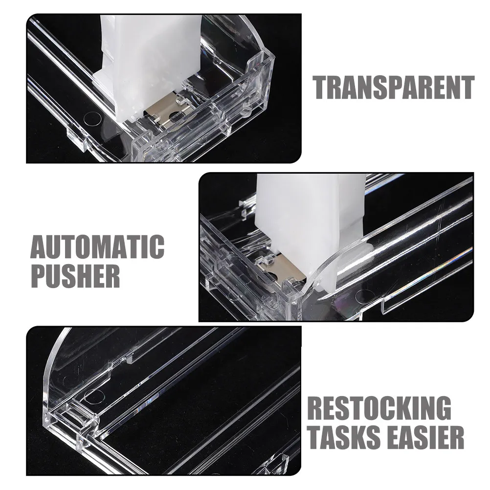 5Pcs Automatic Shelf Pusher Spring Loaded Plastic Organizer Retail Store Drink Candy Display Beverage Holder Cigarette Pusher
