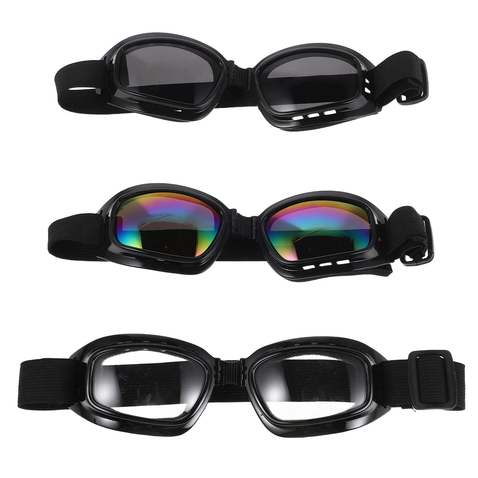 

3Pcs Motorcycle Goggles for Large Dogs Uv Protection Windproof Adjustable Strap Dog Ski Goggles for Outdoor Riding Hiking Snow