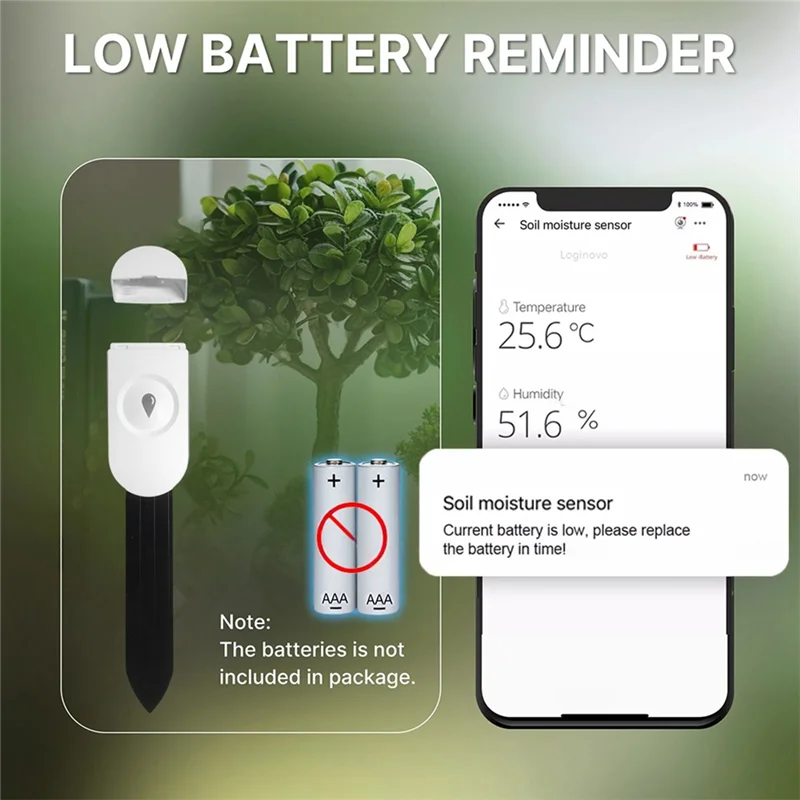 【Party-Dekoration】Feuchtigkeitssensor APP-Monitor Smart Bodentester Detektor Luftfeuchtigkeitstemperatur für Pflanzengarten Automatische Bewässerung