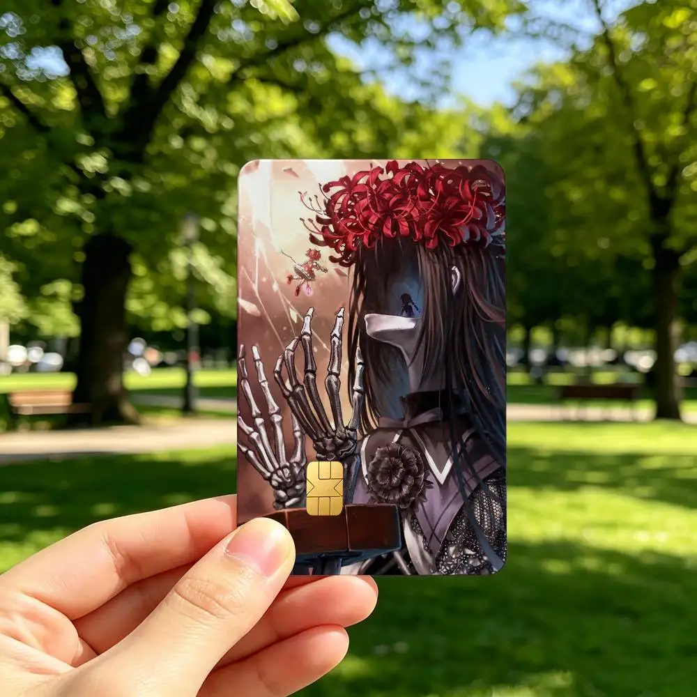 Anime P-Puella Magi H-Homura Akemi 1Set 4Pcs Card Skin Stickers, Waterproof Decorative Film for Credit Debit Bank Bus IC Cards