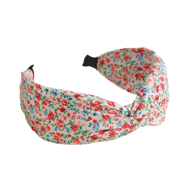 New Wide-brimmed Floral Headband Crossover Fabric Headband Casual Japanese Headband Women\'s Hair Accessory