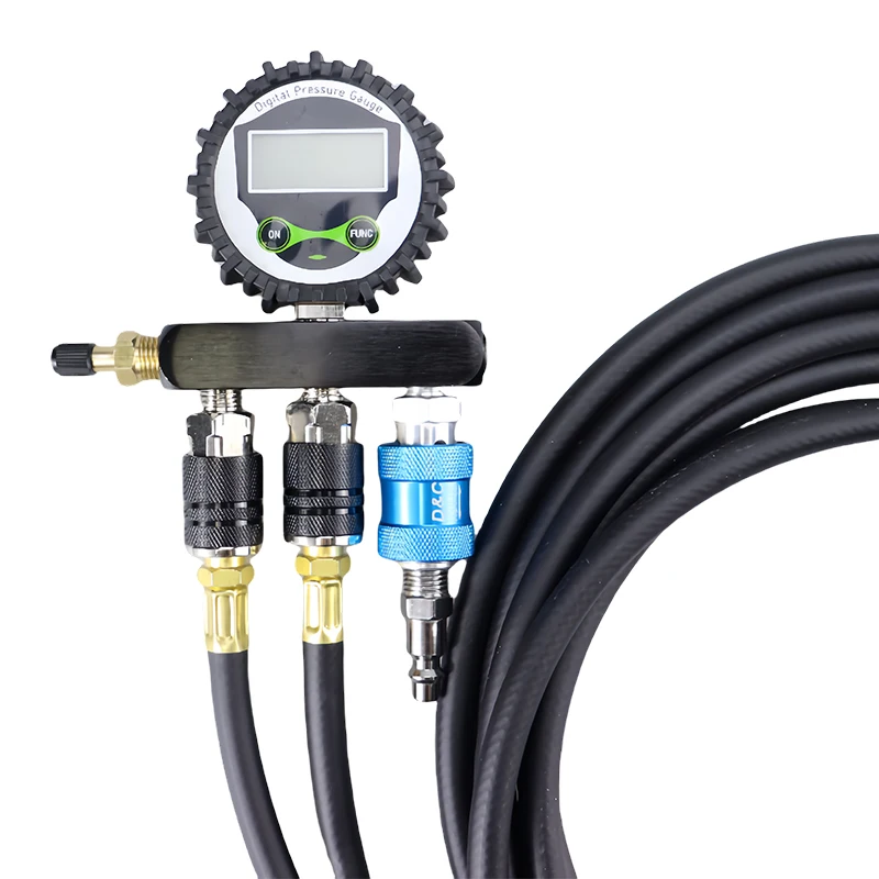 2024 new 4-way tire inflation and deflation system off-road digital pressure gauge custom hose and air chuck