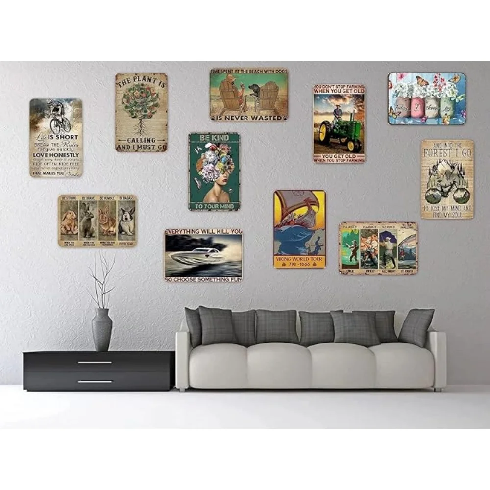 CIFBUY Vintage Funny Cat Aluminum Wall Art 8x12 Inch Waterproof Rustproof Metal Decor for Home Bar Bathroom Indoor Outdoor view 6