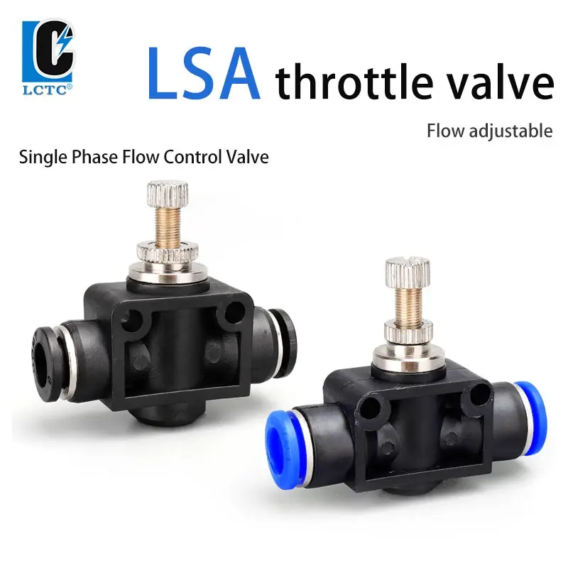

Pneumatic trachea quick-plug quick connector pipe throttle valve LSA-4/6/8/10/12 flow adjustable valve