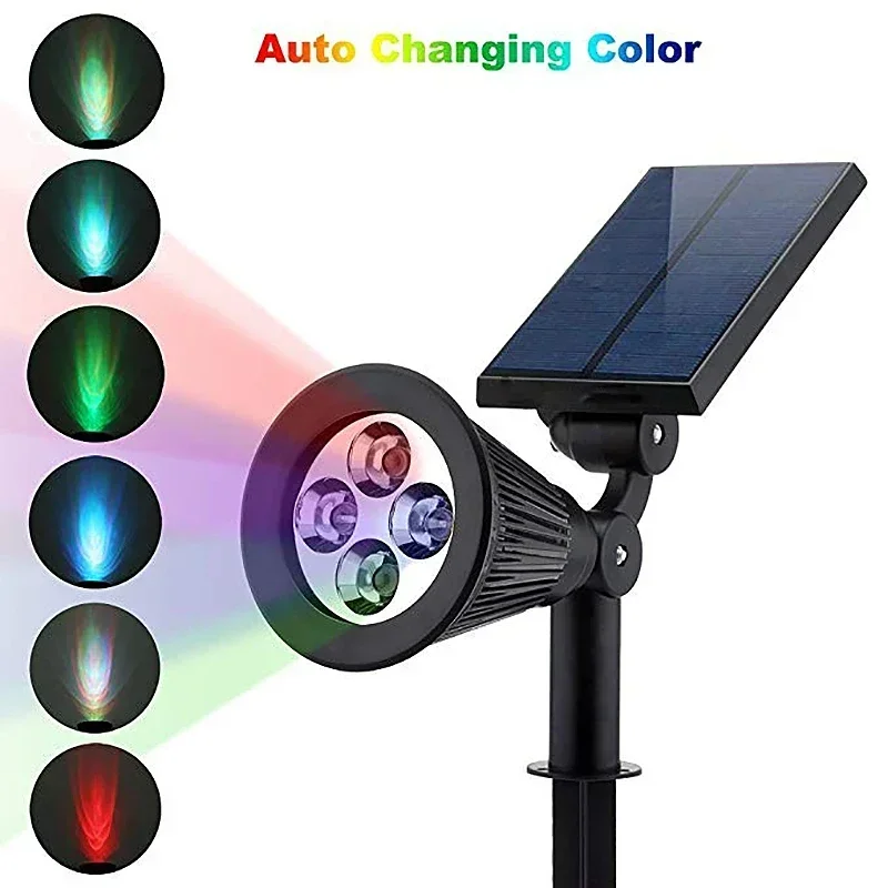 

Solar Lamp IP65 Outdoor Lights LED Changing Ground Gardening Garden Light Waterproof Landscape Spotlights Garden Decoration Hot