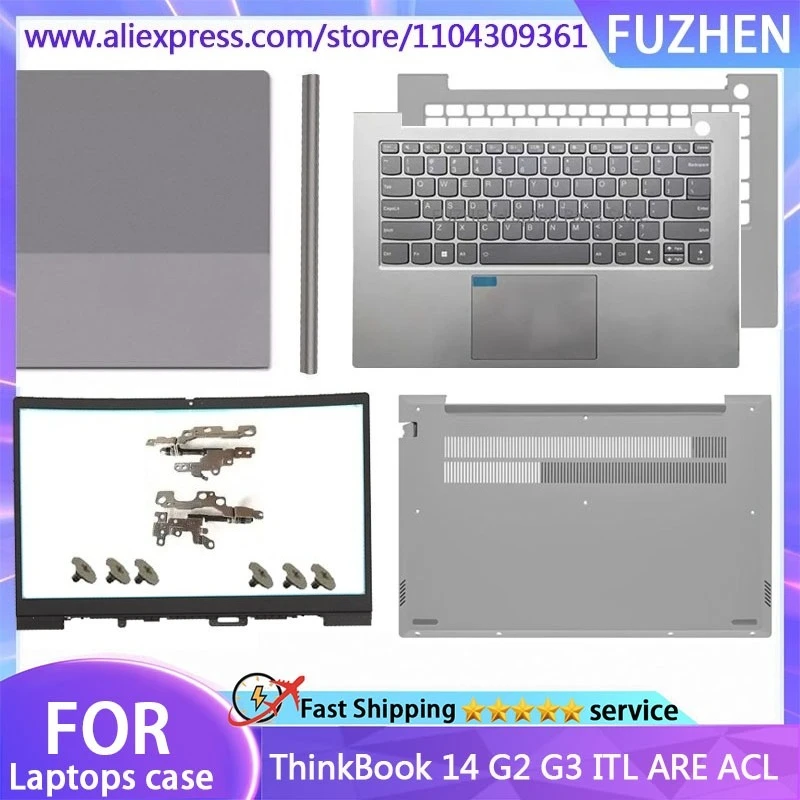 New Cover For ThinkBook 14 G2 ARE ILL 14 G3 ACL LCD Back Cover/Front Frame/Palm Rest/Bottom Cover/Hinge/Keyboard Silver Gray