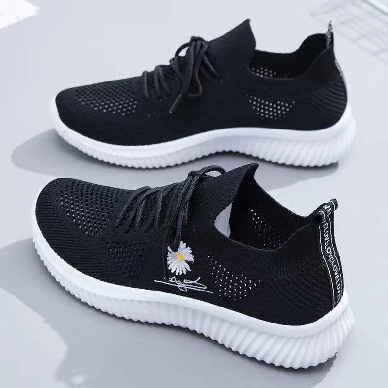 кроссовки мужские Summer Womens Shoes Sneakers Flats Sport Footwear Shoes Female Lightweight breathable Outdoor knitting Shoes