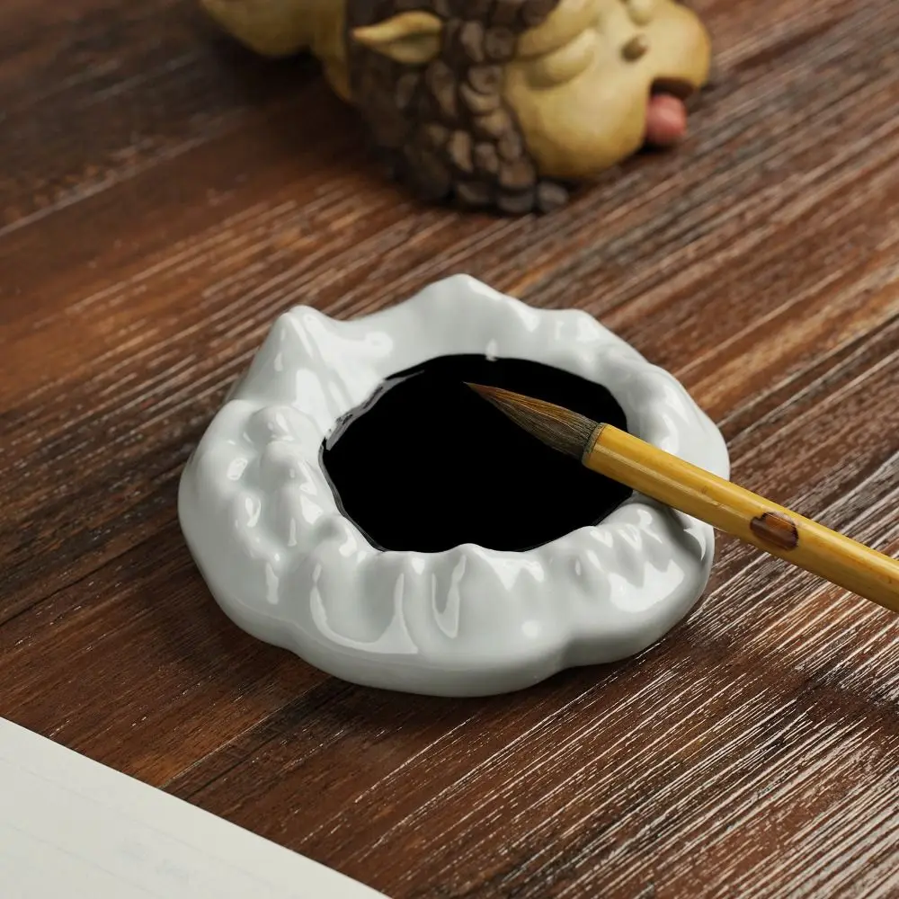 Creative Ceramic Mountain Shaped Inkstone Ink Brush Brush Ink Pen Rest Holder Glaze Paperweight Painting Tool Calligraphy
