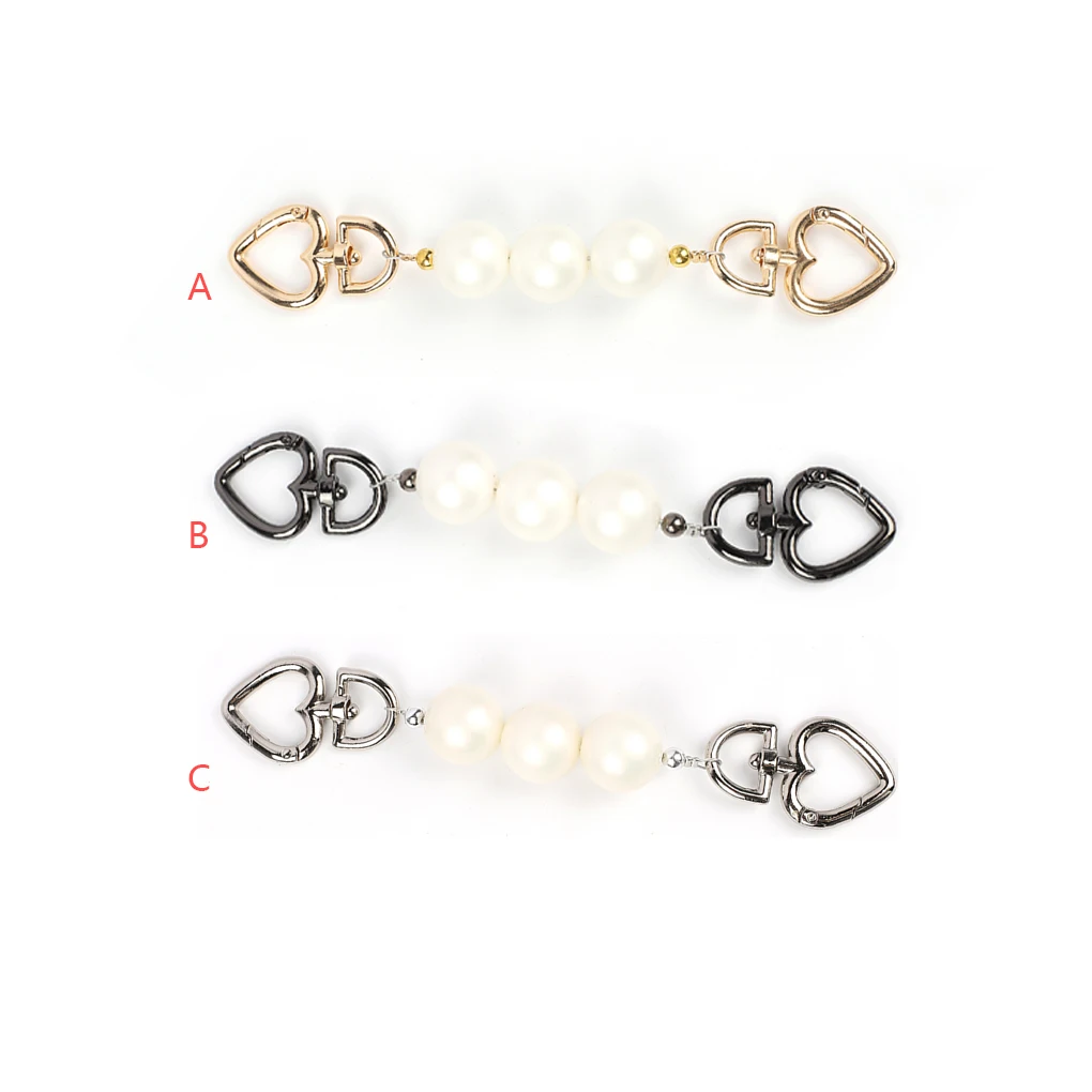 

2 Pcs Pearl Belt Sling Bag Accessories Smooth Imitation Pearl Short Straps Valentines Day Decor Birthday Gifts for Women