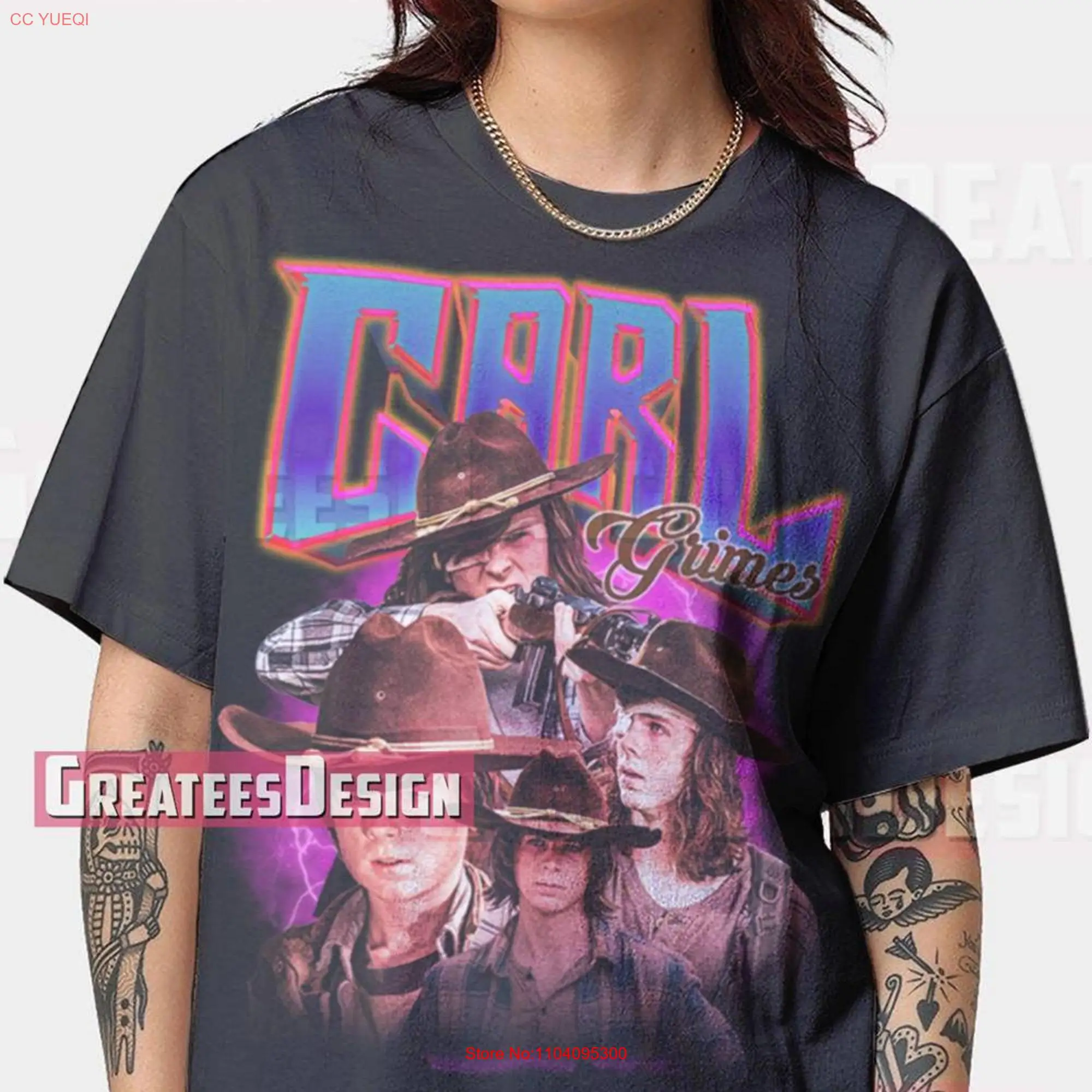 Limited Carl Grimes T Shirt Chandler Riggs Oversize GEE19 long or short sleeves