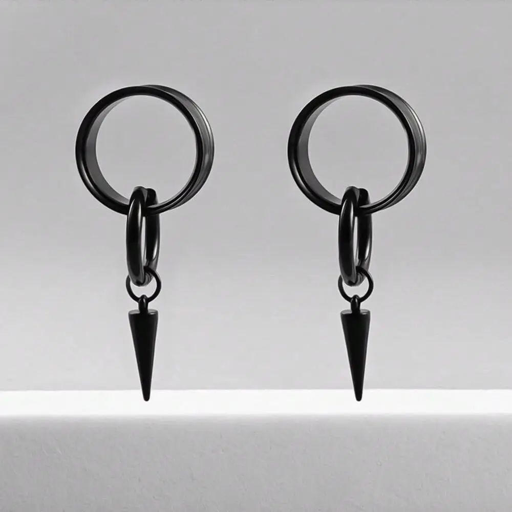 0g-1" 316 Edelstahl Doppel-Trompetenform mit spitzem Kegel, verlängerter Ohrclip-Tunnel-Plug, Körperschmuck, 2 Stück – Detail 5