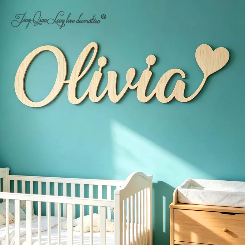 Custom Heart Wooden Name Sign, - Baby Nursery Name Letters review and price