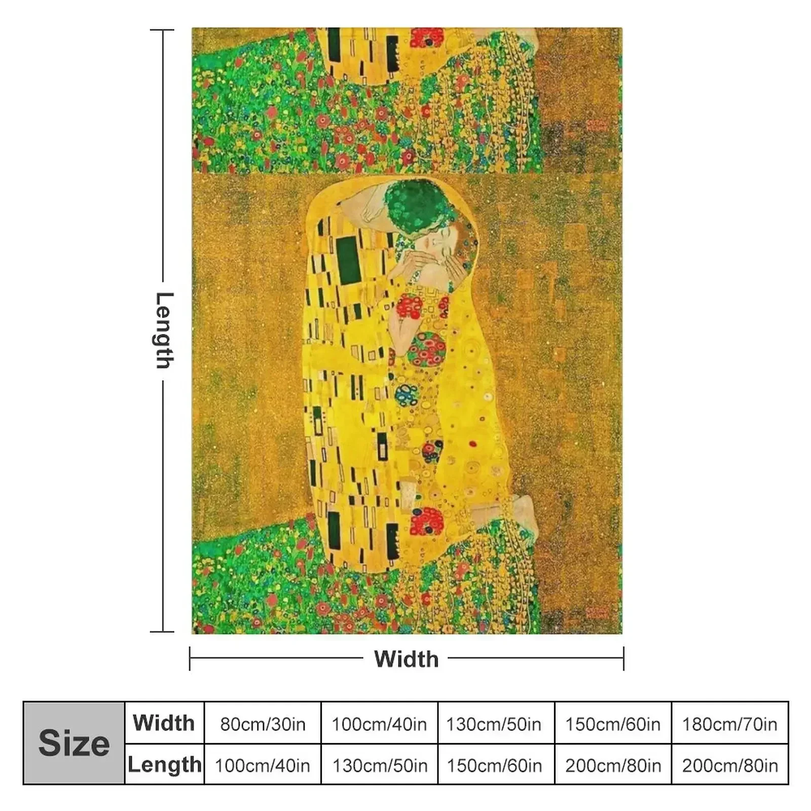 The Kiss, by Gustav Klimt1907, digitally enhanced by WatermarkNZ Press Throw Blanket Furry Plaid for babies Blankets