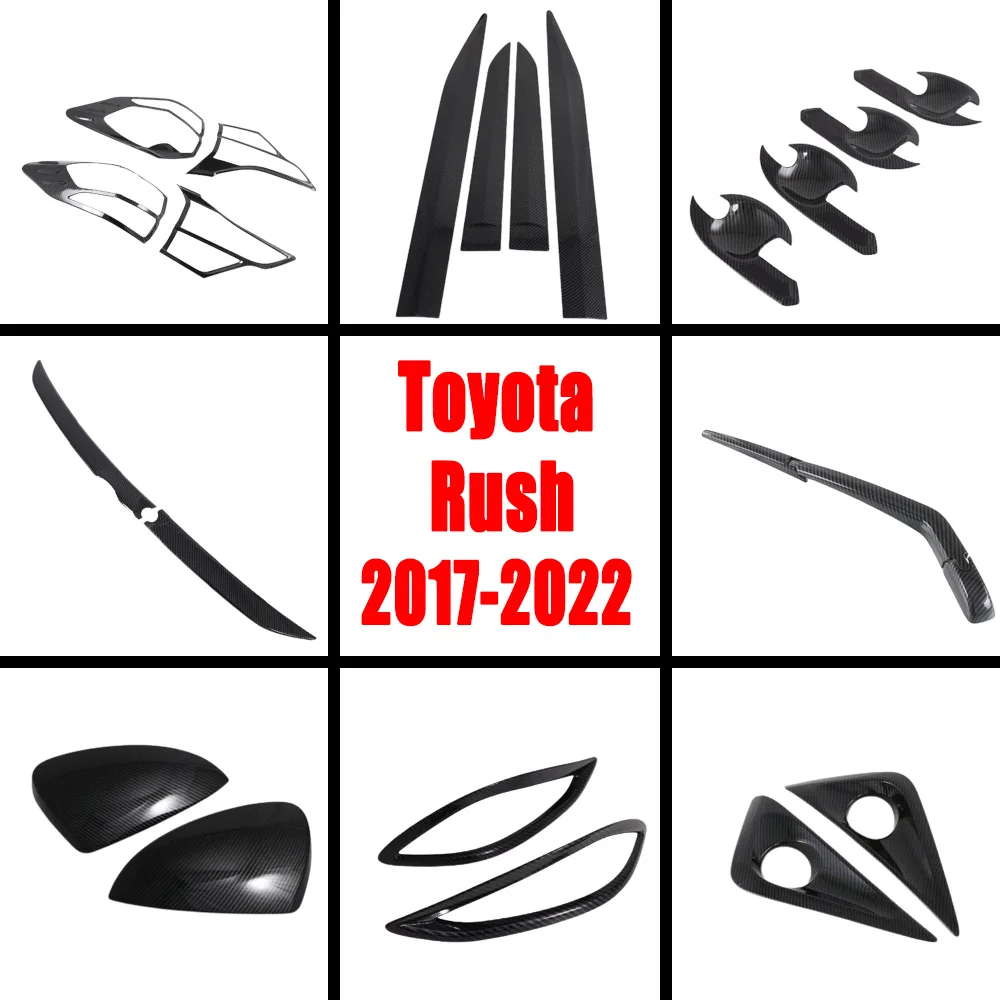 For Toyota Rush F800/F850 2017 2018 2019-2022 ABS Wiper Side Rearview Mirror Fog Light Frame Door Body Trim Handle Bowl