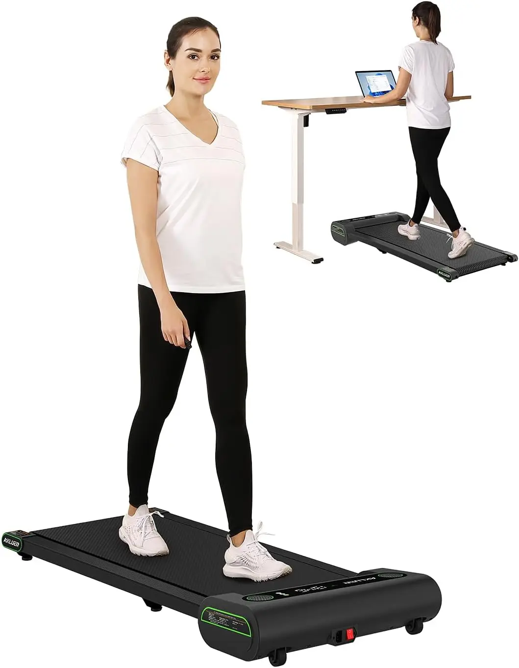 

Walking Pad Treadmill Under Desk, Portable Treadmill with Bluetooth, Desk Treadmill up to 3.8 MPH Speed