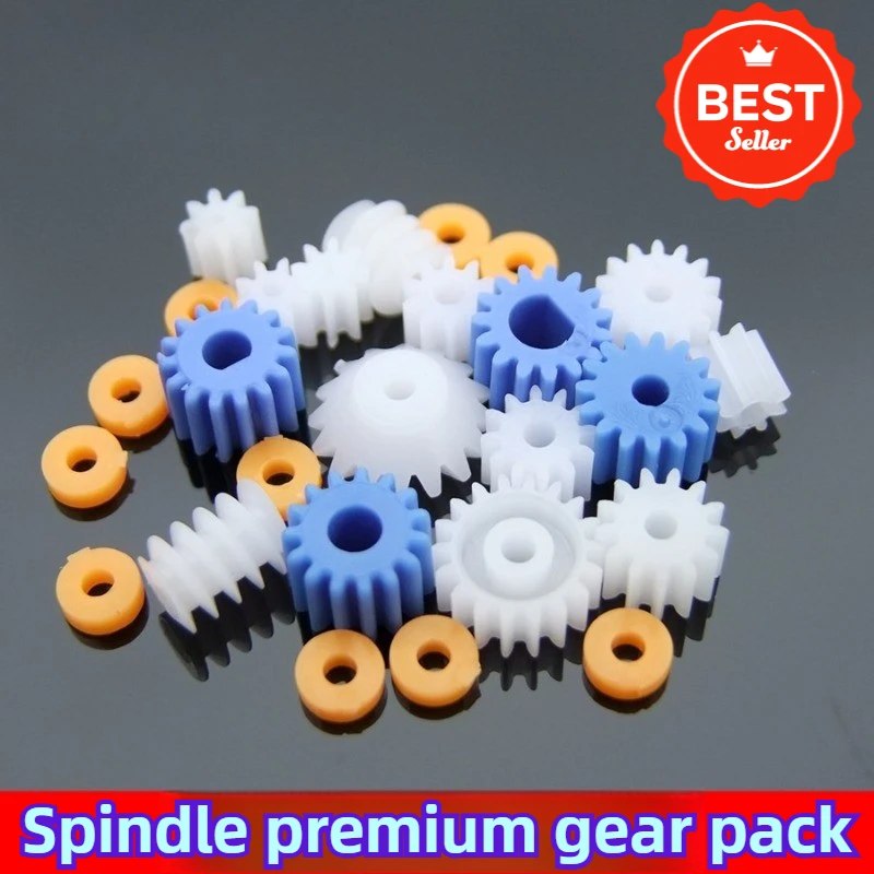 26Pcs Plastic Spindle Gears Set Haft Motor Gearbox DIY Parts Reduction Gear Toothed Wheels Gears Motor Gear Toy Accessories