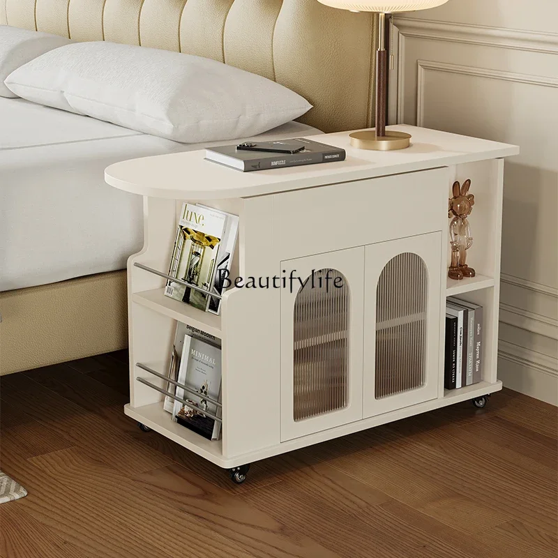 Cream wind removable side table household small coffee table living room sofa side cabinet