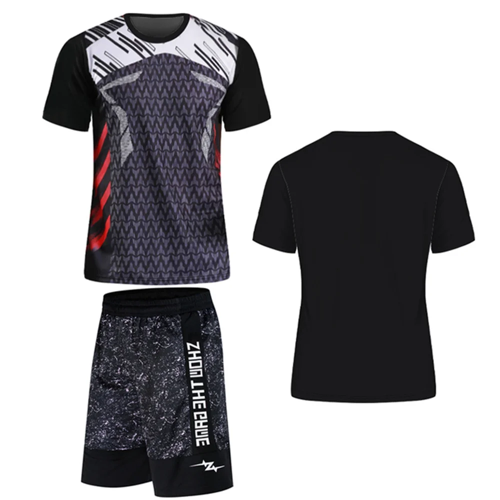 New Summer Men's Sweatshirt Set Badminton Tshirt And Shorts Set Sports T-shirt For Running Tennis Shirt And Pants Set Breathable - view 3