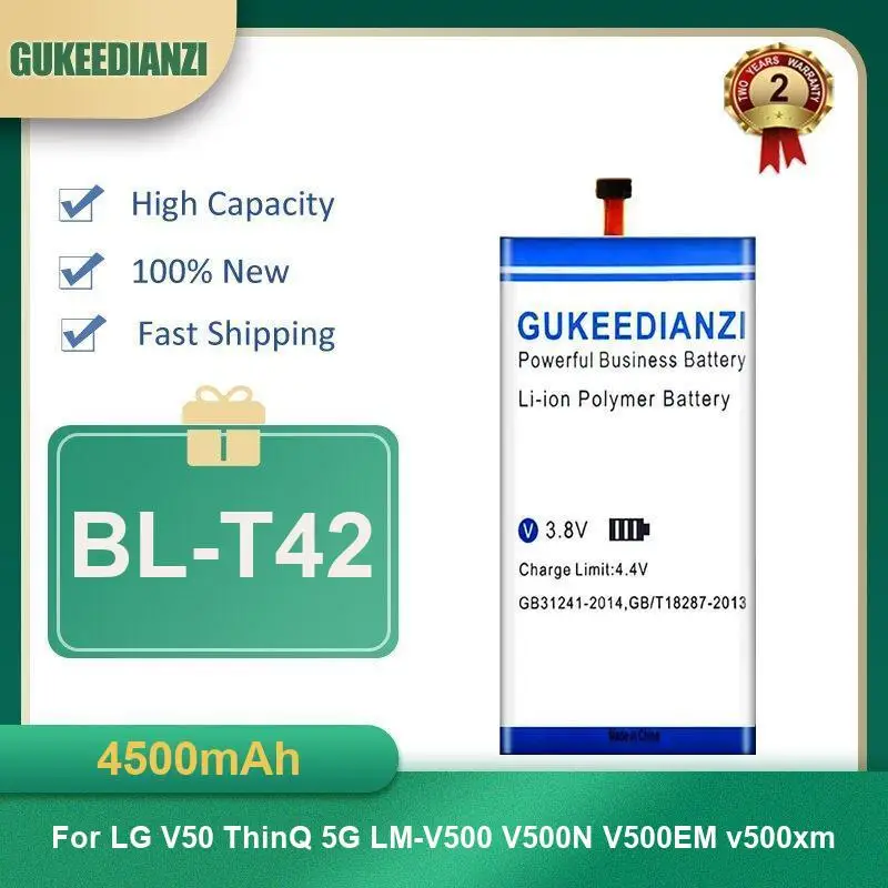 

Аккумулятор мобильного телефона BL-T42 4500 мАч для LG V50 ThinQ 5G LM-V500 V500N V500EM v500xm высокой емкости