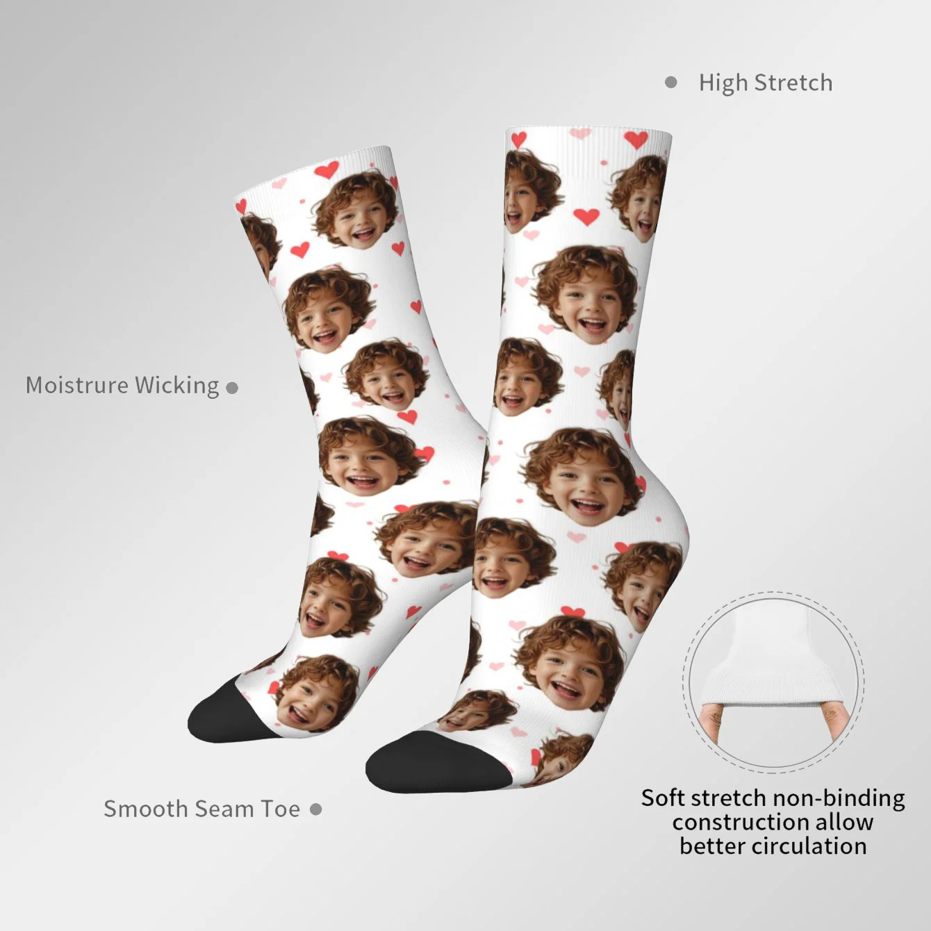 Kaus kaki berbentuk wajah yang dapat disesuaikan Kaus kaki unisex yang dapat disesuaikan Kaus kaki bergambar yang dipersonalisasi Kaus kaki foto Kaus kaki yang dapat disesuaikan sebagai hadiah