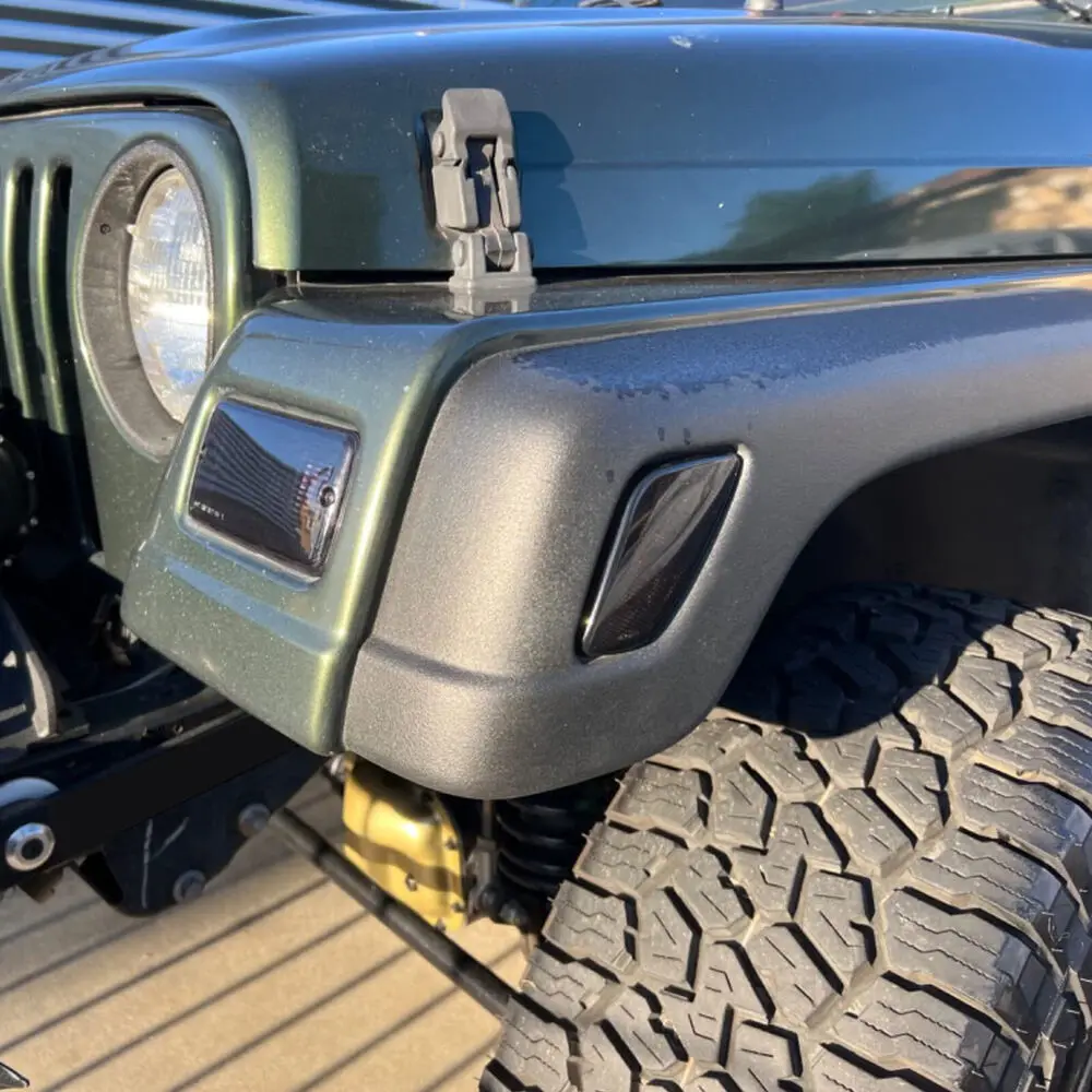 4PCS  Smoke Bumper Signal Fender Side Marker Lights For 1997-2006 Jeep Wrangler TJ