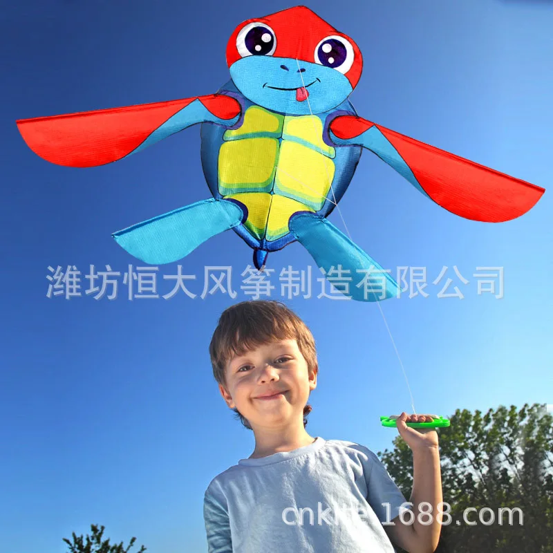 Weifang-Cerfs-volants animaux de dessin animé pour adultes et enfants, cerfs-volants tortue, brise facile à voler, cadeau d'anniversaire pour enfants