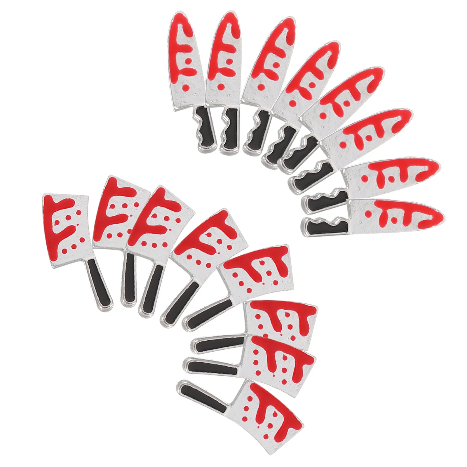 

40pcs Charms Realistic Bloody Cutter Design Metal Art Accessories Diy Reusable Manicure Decorations Horror Themed Charms