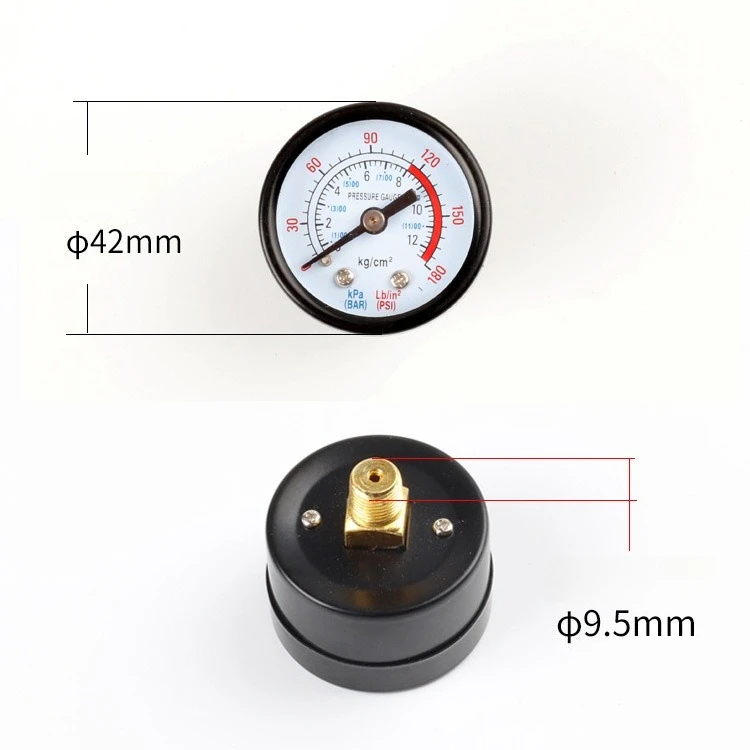 

Professional Plastic Or Iron Material Pressure Gauge 0-12Bar 0-180PSI Durable Measuring Tool for Hydraulic Pneumatic Equipment
