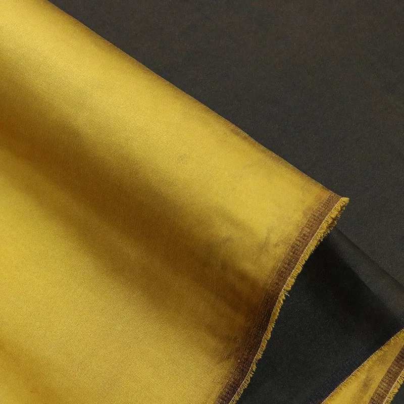 Heavyweight silk double-sided satin leather fragrant gauze ramie fabric for outerwear intangible cultural heritage designer