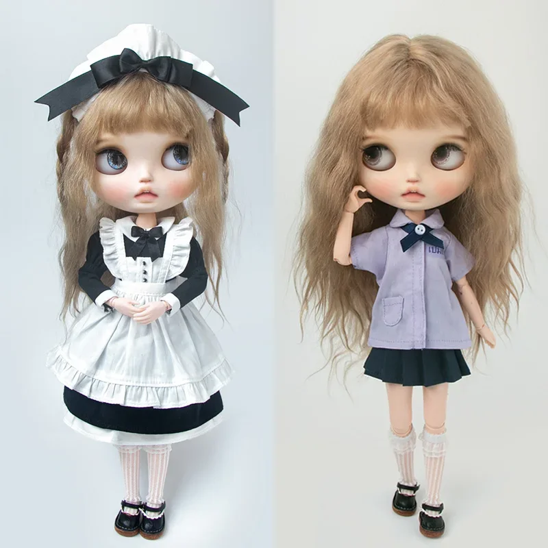 Blyth Clothes Lace Vintage Dress Shirt Pleated Skirt Uniform Set Maid Skirt Suit Ymy Licca Azones Ob22 24 27 Doll Accessories