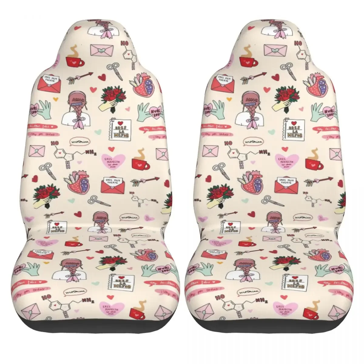 Enfermera En Apuros Nurse Medical Doctor Universal Car Seat Cover Four Seasons For SUV Seat Covers Fabric Hunting