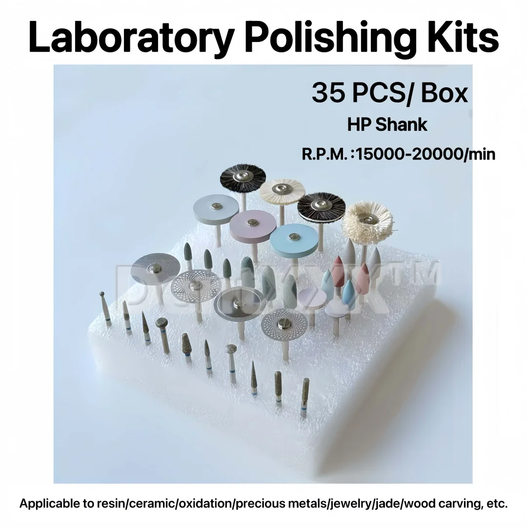 35Pcs/Set Polishing Hp Kit Ceramic Porcelain Grinding Tool Diamond Burs Brush Material