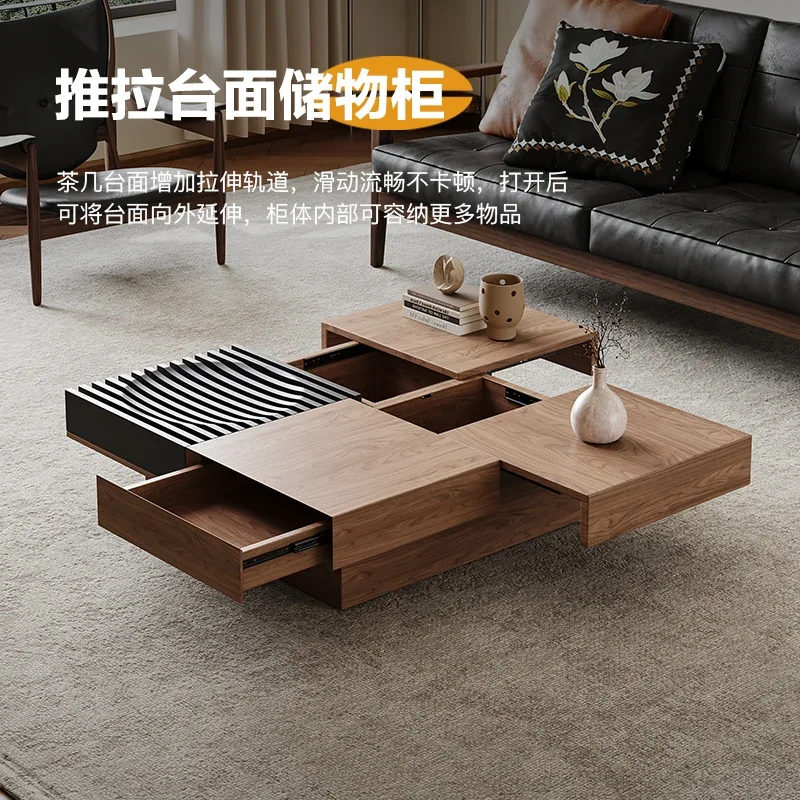 Medieval coffee table Italian retro living room small apartment storage square Rubik's cube simple and modern