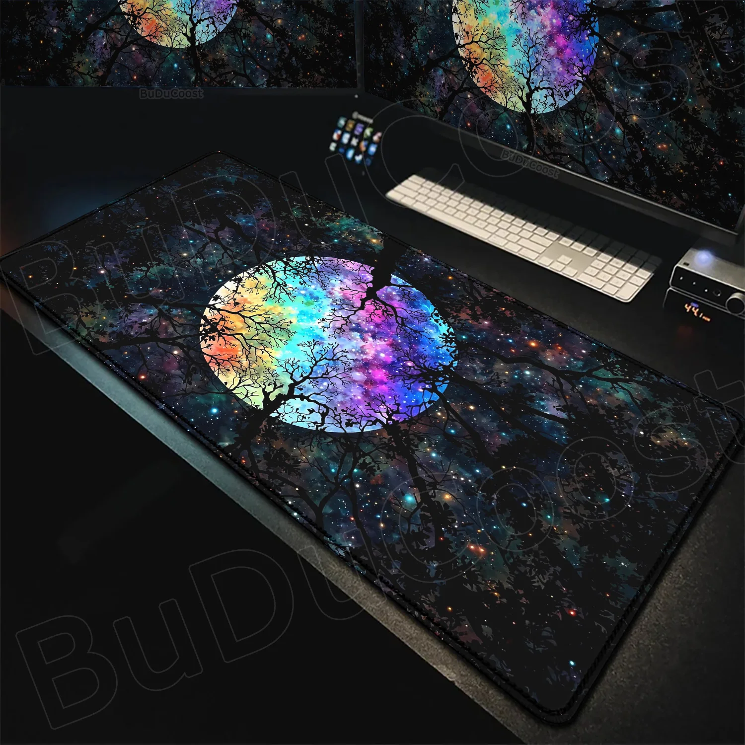HD Printing Large Size Landscape Moon Mouse Pad Desk Mat for Office Gaming Mousepad Decoration Non-slip Comfort Rubber Desk Mats