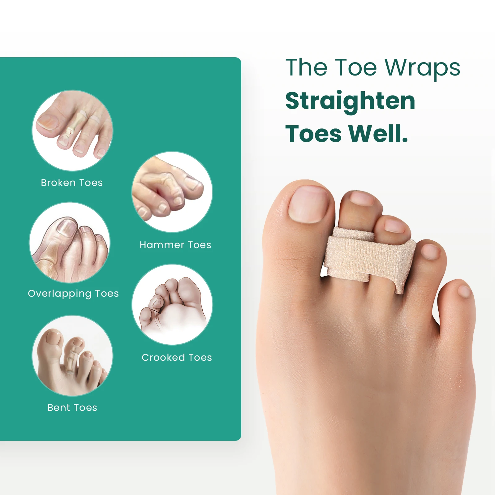 1/3/5/10Pcs Toe Finger Straightener Hammer Bunion Hallux Valgus Corrector Bandage Toe Separator Splint Wraps Foot Care Supplies