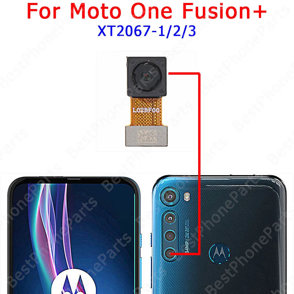 Rear Big Selfie Backside Back View Front Camera Module For Motorola Moto One Action Fusion Hyper Vision Replacement