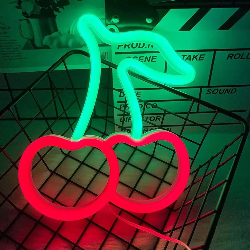 LED Neon Sign Night Lights Music Note Butterfly Heart Battery USB Powered Alien Light Art Wall for Bedroom Kids Party Home Decor