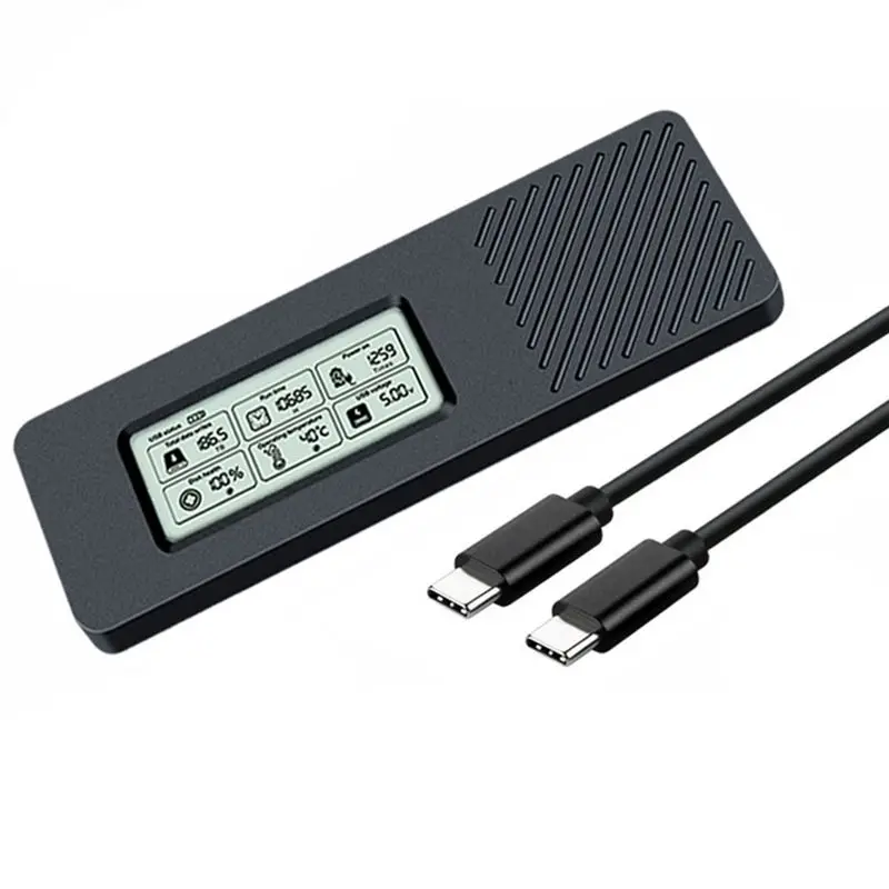 A29F-M.2 Hard Drive Box NGFF SATA Protocol SSD Enclosure 5Gbps USB3.2 Intelligent Digital Display M.2 SSD Case