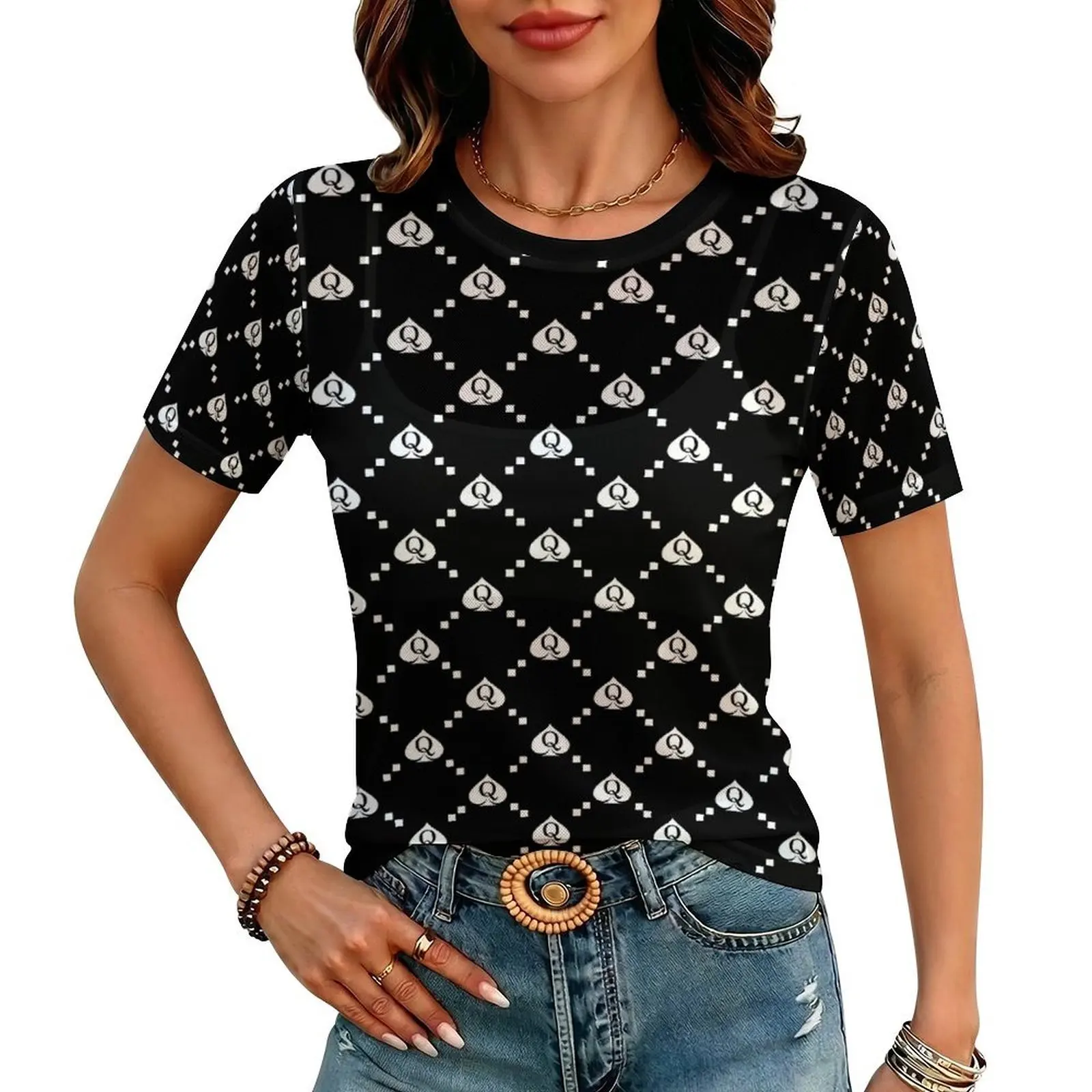 Sheer Tops for Women See Through Oversized T Shirts, Short Sleeve Casual Summer Blouse view 5
