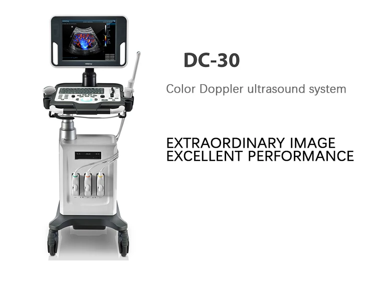 Mindray DC-30 Medical Equipment Trolley Ultrasound System Machines with convex transducers Probe C6-2P, linear probe